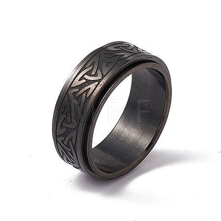 Enamel Sailor's Knot Pattern Rotating Spinner Ring RJEW-G272-01B-1