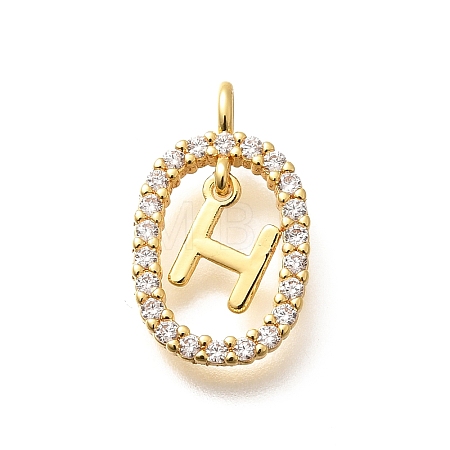 Brass Micro Pave Cubic Zirconia Pendants ZIRC-P123-01G-H01-1