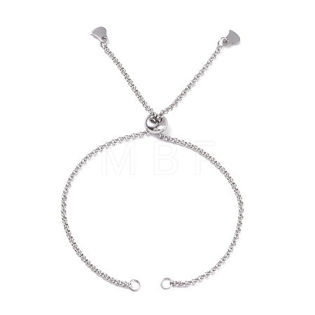 304 Stainless Steel Rolo Chain Slider Bracelet Making AJEW-JB01117-02-1