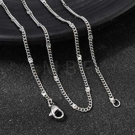 12Pcs 2.2MM 304 Stainless Steel Textured Twisted Chain Necklaces for Men Women NJEW-H093-20P-01-1