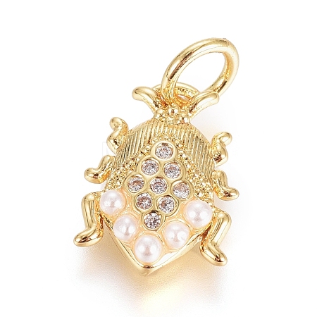 Brass Micro Pave Cubic Zirconia Pendants ZIRC-G166-05G-1