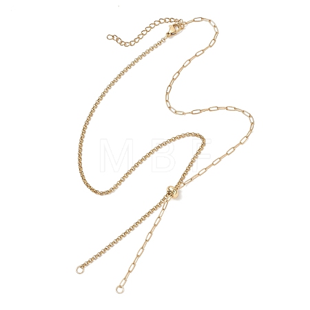 2MM 304 Stainless Steel Mixed Chain Slider Necklace Making AJEW-JB01558-01-1