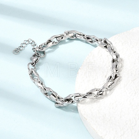 5.5MM 304 Stainless Steel Twisted Oval Link Chain Bracelets for Man and Women SA-CBAB767-17C-P-1