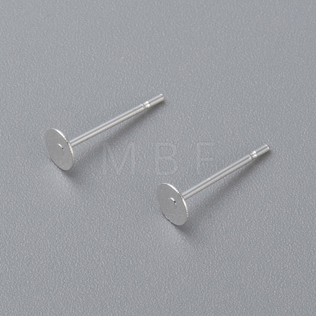 304 Stainless Steel Stud Earring Findings STAS-H436-24S-4mm-1