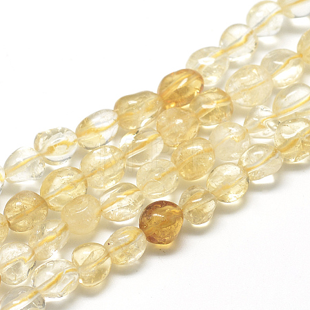 Natural Citrine Beads Strands LS-G-R445-8x10-16-1