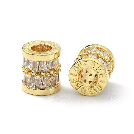 Brass Rhinestone European Beads KK-P232-17G-1