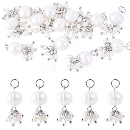 12Pcs Potato Natural Cultured Freshwater Pearl Pendants PALLOY-TA00384-1