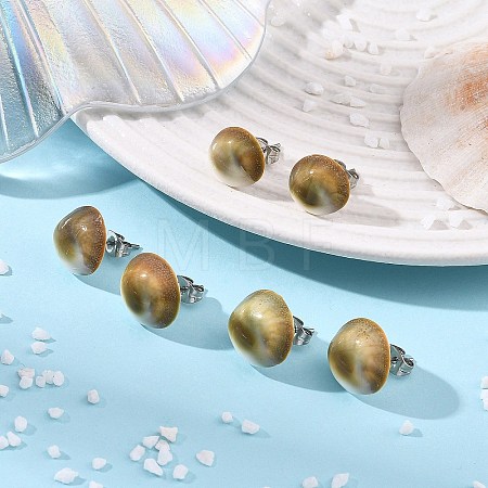Sea Shell Stud Earrings EJEW-JE07325-1