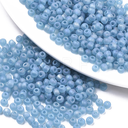 Frosted Colours Glass Beads SEED-S040-02A-02-1