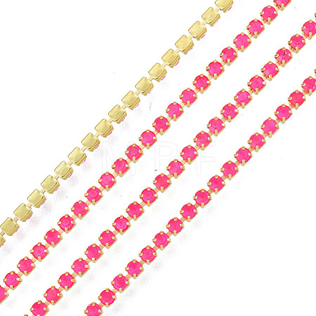 Brass Rhinestone Strass Chains CHC-N017-003B-B05-1
