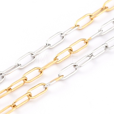 Two Tone 304 Stainless Steel Paperclip Chains CHS-B001-22-1