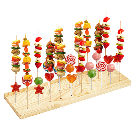 Pine Wood Dessert Display Pedestals ODIS-WH0095-022A-1