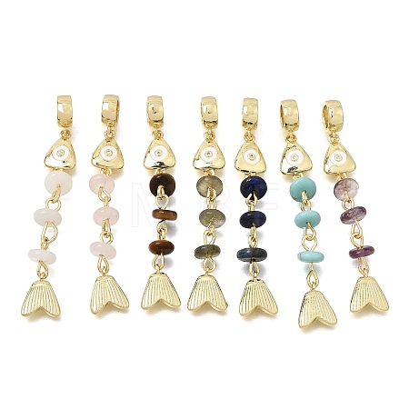 Brass Pave Cubic Zirconia Clear Cubic Zirconia & Natural Amethyst & Enamel European Dangle Charms GG-CBA3401-01G-B-1