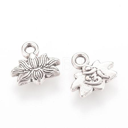 Tibetan Style Alloy Charms TIBEP-Q064-10AS-RS-1