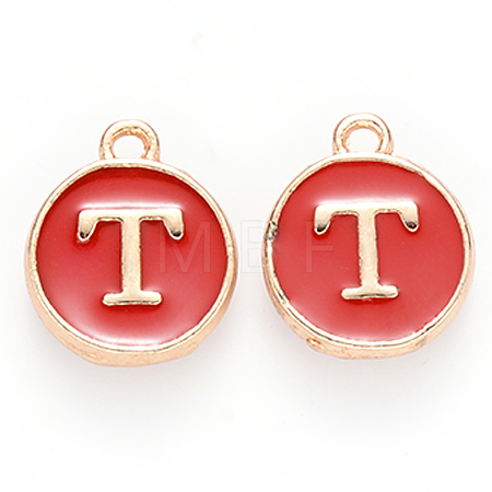 Golden Plated Alloy Enamel Charms ENAM-S118-03T-1