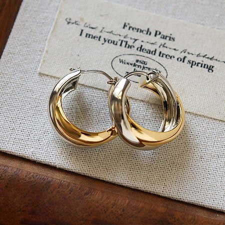 Brass Hoop Earrings for Women WG23C46-01-1