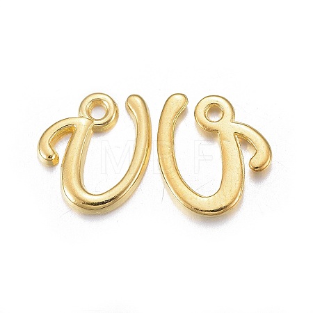 Golden Plated Alloy Letter Pendants LS-X-PALLOY-J718-01G-U-1