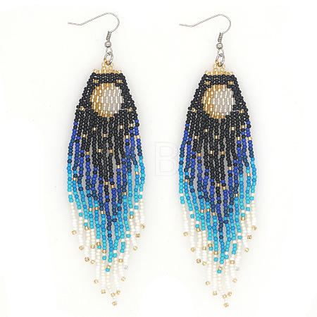 Moon Stainless Steel Dangle Earrings KS8218-4-1