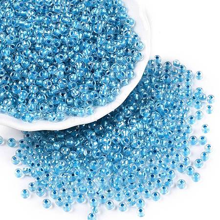 6/0 Transparent Inside Colours Glass Seed Round Beads SEED-N006-004D-1
