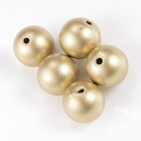 Matte Style Spray Painted Acrylic Beads X-ACRP-S669-14mm-02-1