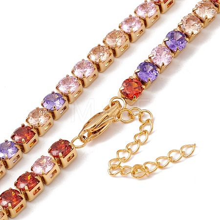 Classic Cubic Zirconia Tennis Necklace NJEW-G017-02B-G-1