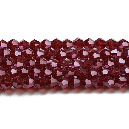 Transparent Electroplate Glass Beads Strands GLAA-F029-2mm-C27-1