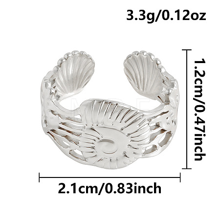 Ocean Animals 304 Stainless Steel Cuff Open Rings OU3325-5-1