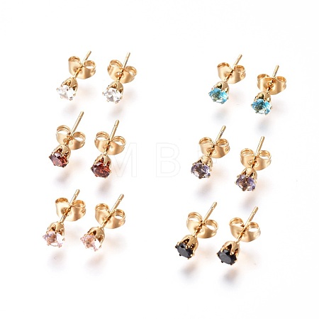 304 Stainless Steel Stud Earrings EJEW-I229-02G-B-1