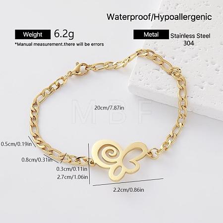 304 Stainless Steel Link Bracelets for Women GU8038-6-1