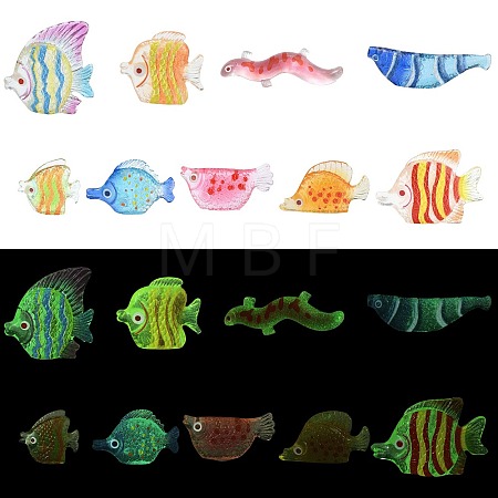 45Pcs 9 Styles Fish Transparent Resin Cabochons CRES-CJZ0009-01-1
