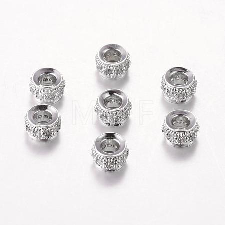 Brass Cubic Zirconia Beads ZIRC-F001-107P-1