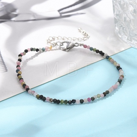 Natural Multicolor Tourmaline Bead Bracelets BJEW-JB04555-06-1