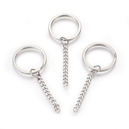 Tarnish Resistant 304 Stainless Steel Split Key Rings STAS-G188-01P-30mm-1