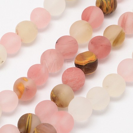 Tigerskin Glass Beads Strands G-D693-8mm-1
