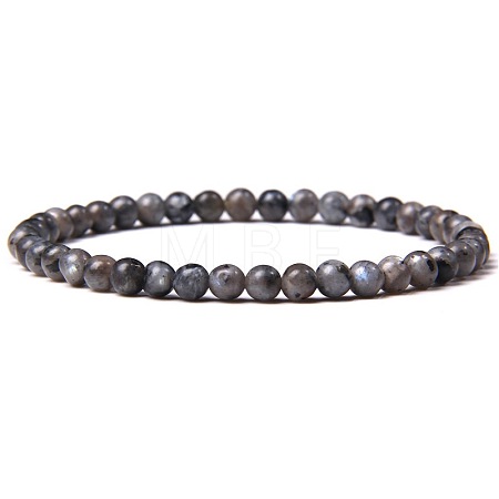 Natural Larvikite Beads Stretch Bracelets SF0696-2-1
