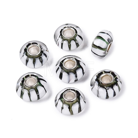 Handmade Lampwork & Brass Core European Beads LAMP-N044-01S-01-1