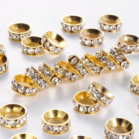 Brass Crystal Rhinestone Spacer Beads RSB093-2G-1