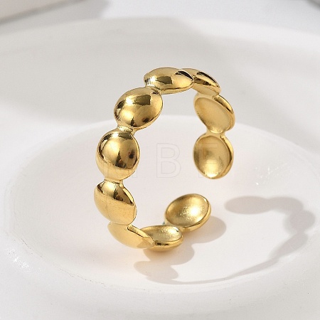 Round 304 Stainless Steel Open Cuff Rings RJEW-R014-02G-05-1
