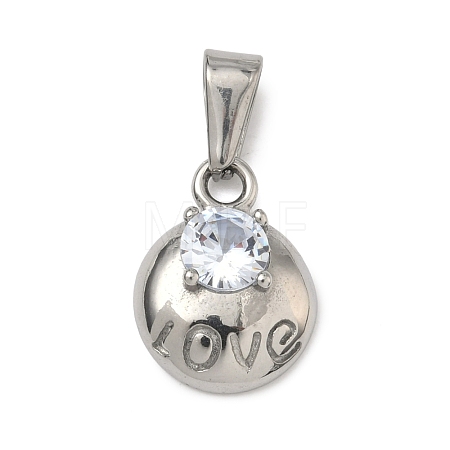 304 Stainless Steel Rhinestone Pendants STAS-A140-05B-P-1