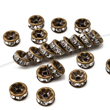 Brass Rhinestone Spacer Beads X-RB-A014-Z8mm-01AB-NF-1