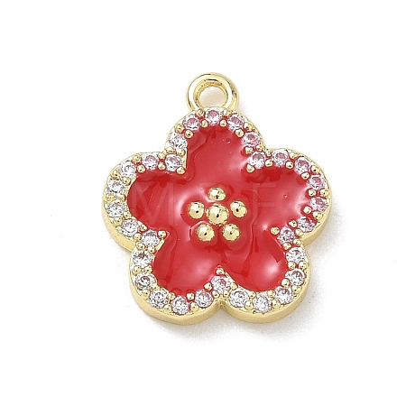 Brass Micro Pave Clear Cubic Zirconia and Enamel Pendants KK-A300-18C-1