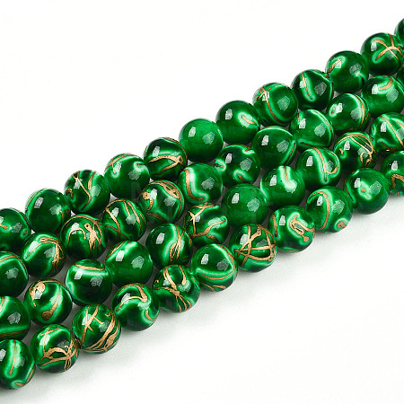 Baking Paint Glass Beads Strands DGLA-N010-10mm-04-1