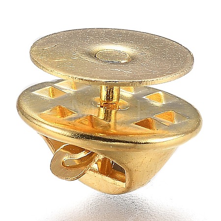 Brass Butterfly Clutches Pin Backs X-KK-Z003-01G-1
