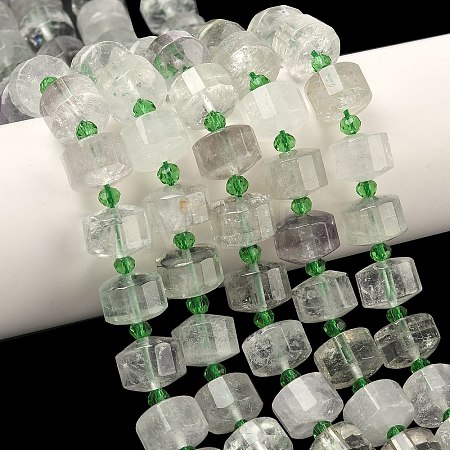 Natural Green Quartz Beads Strands G-G453-G02-7x12mm-1
