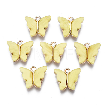 Alloy Acrylic Pendants ENAM-R136-01D-1