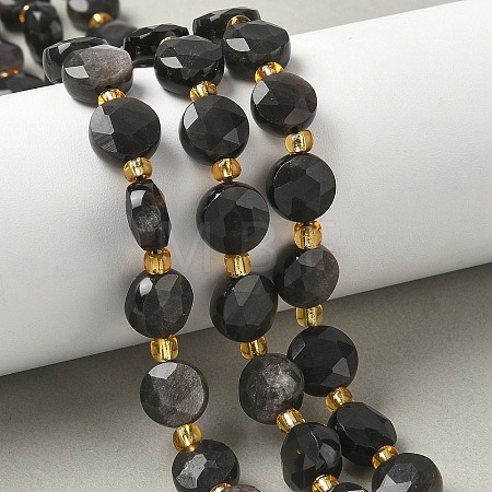 Natural Silver Sheen Obsidian Beads Strands G-G271-C08-10mm-1