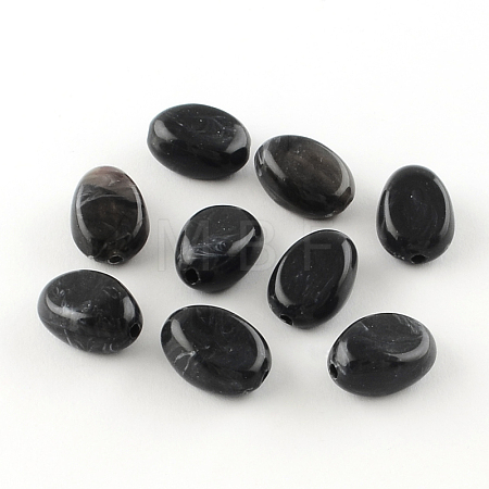 Oval Imitation Gemstone Acrylic Beads X-OACR-R052-01-1