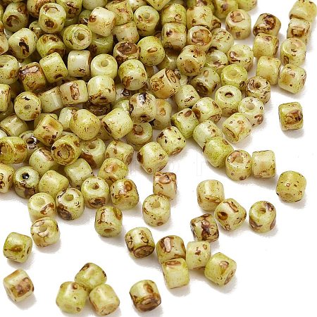 Picasso Glass Cylinder Seed Beads GLAA-C044-01C-1