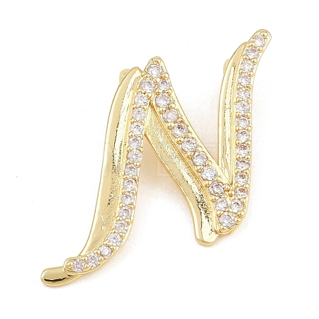 Brass Micro Pave Clear Cubic Zirconia Pendants CU-CBA8481-01G-N-1