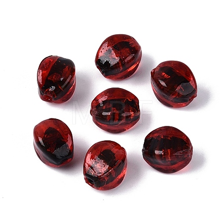 Handmade Silver Foil Glass Beads FOIL-N034-01G-1
